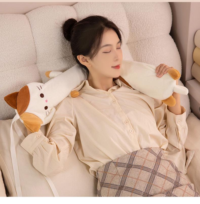 Adorable Animal Long Hot Water Bottle - Extra Large Winter Bed and Belly Warmer