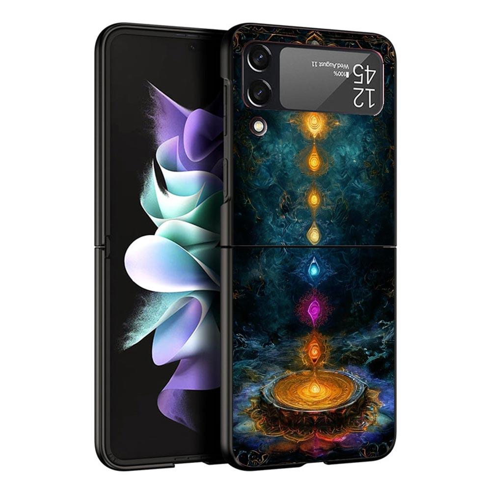 

Yoga Chakra Spiritual Energy Universe Black Phone Case For Samsung ZFlip7 ZFlip6 ZFlip5 ZFlip4 ZFlip3 5G Hard Protective Galaxy Samsung Z Flip 5