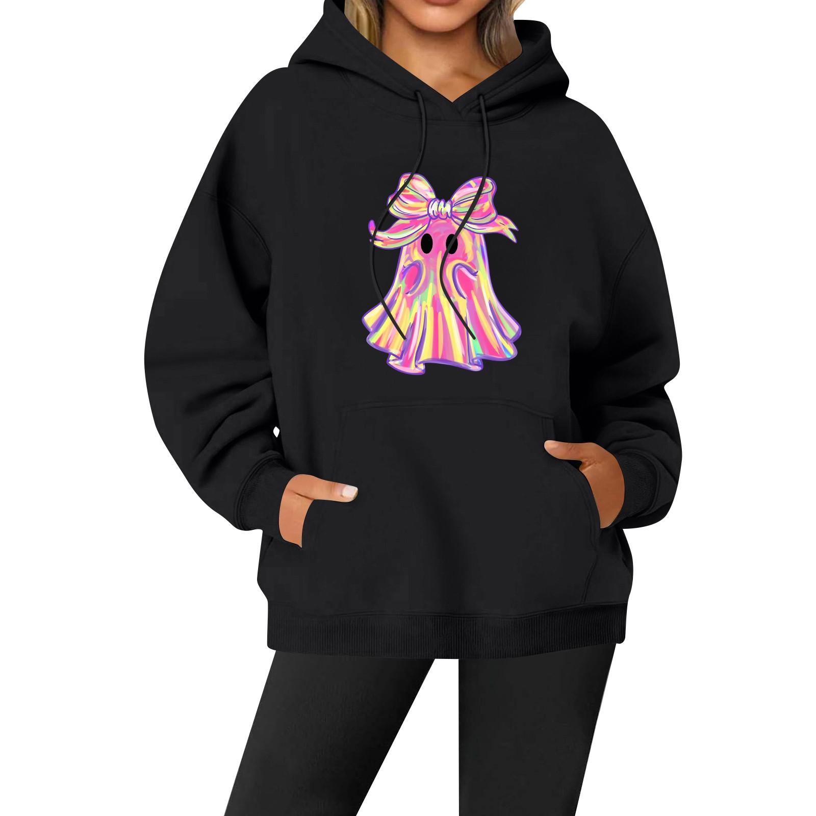 

Жіноча повсякденна модна одноколірна толстовка з довгим рукавом і капюшоном з принтом у стилі регбі M чорний