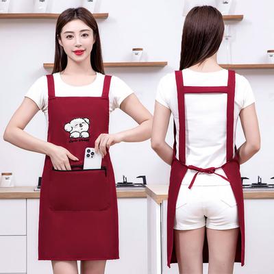 Fashion Waterproof Cooking Apron Large Pockets Anti-fouling Chef Apron Breathable Sleeveless Catering Work Clothes for Adult