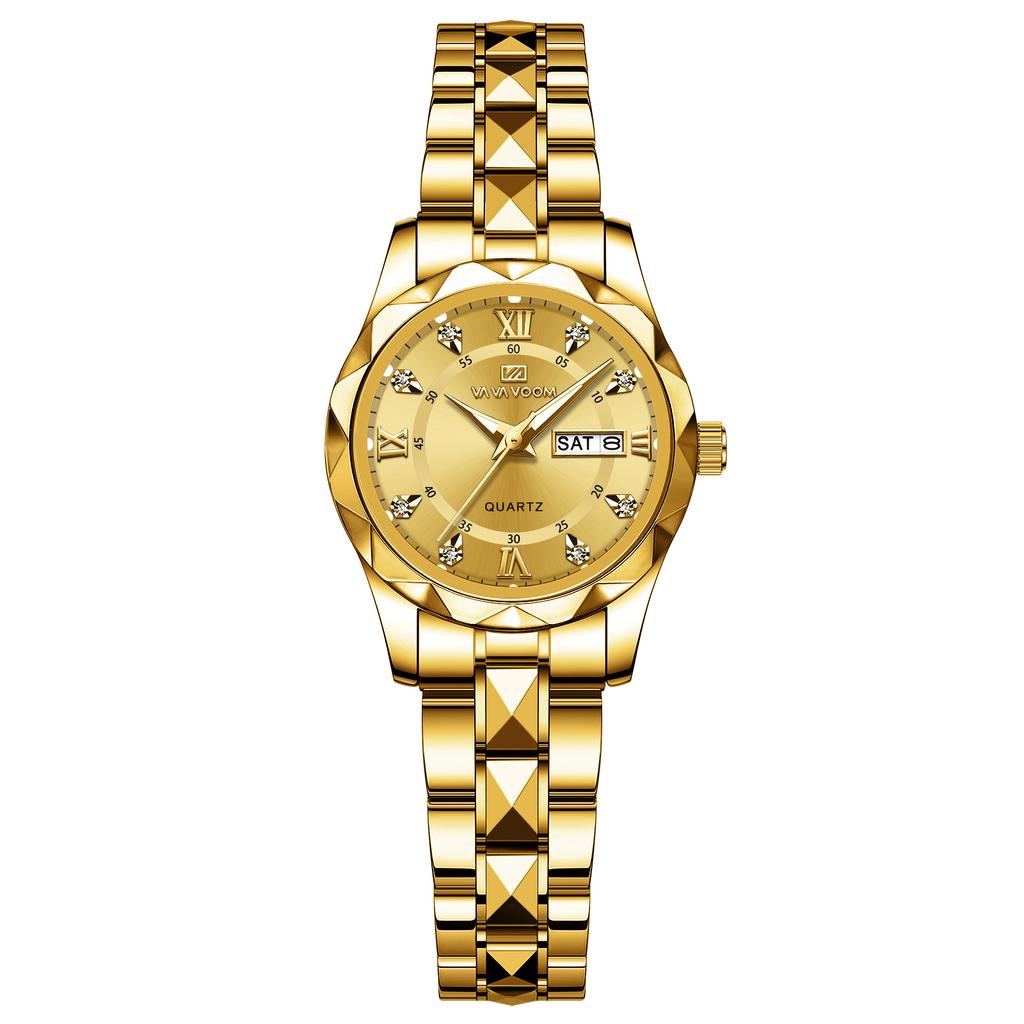 Fashion Luxury Ladies Quartz Watch Luminous Date 3Bar Waterproof Stainless Steel Wristwatch Perfect Gift For Girlfriend Lovers