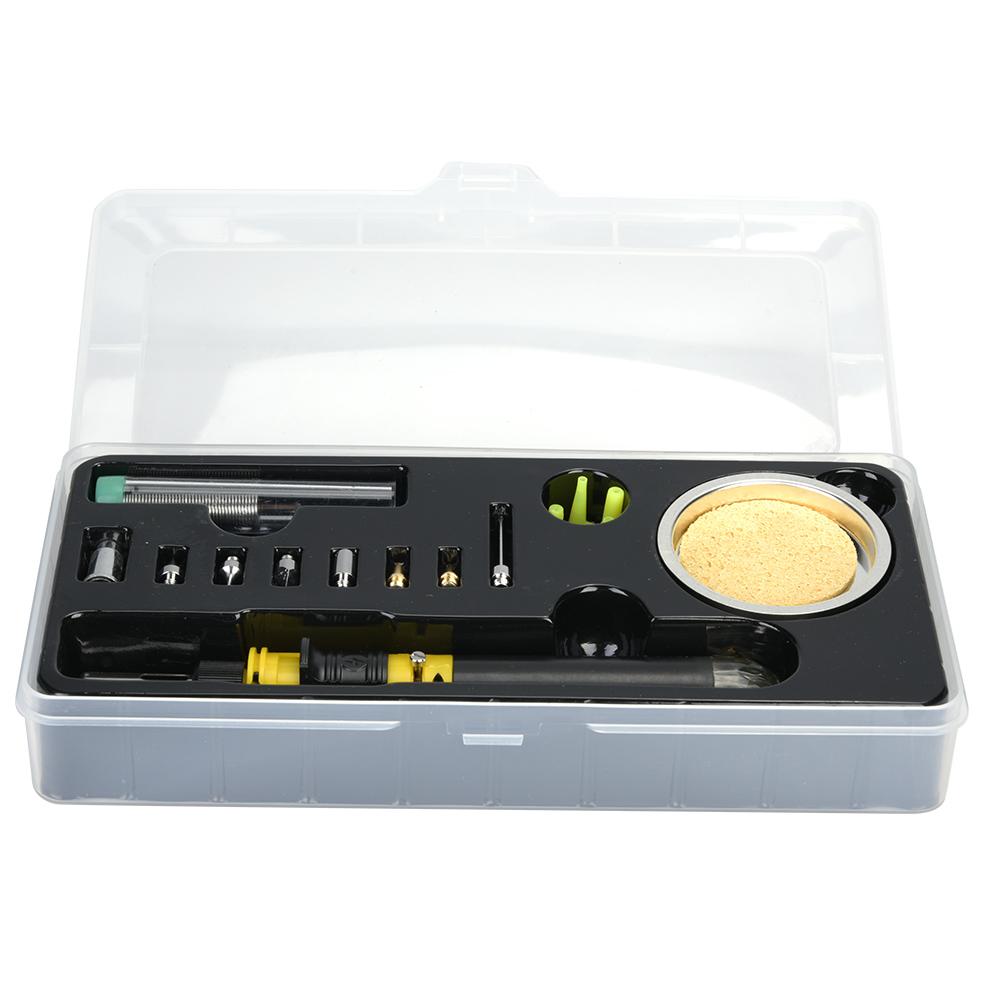 12 in 1 Ignition Butane Gas Soldering Iron Portable Cordless Welding Torch Kit (Yellow)