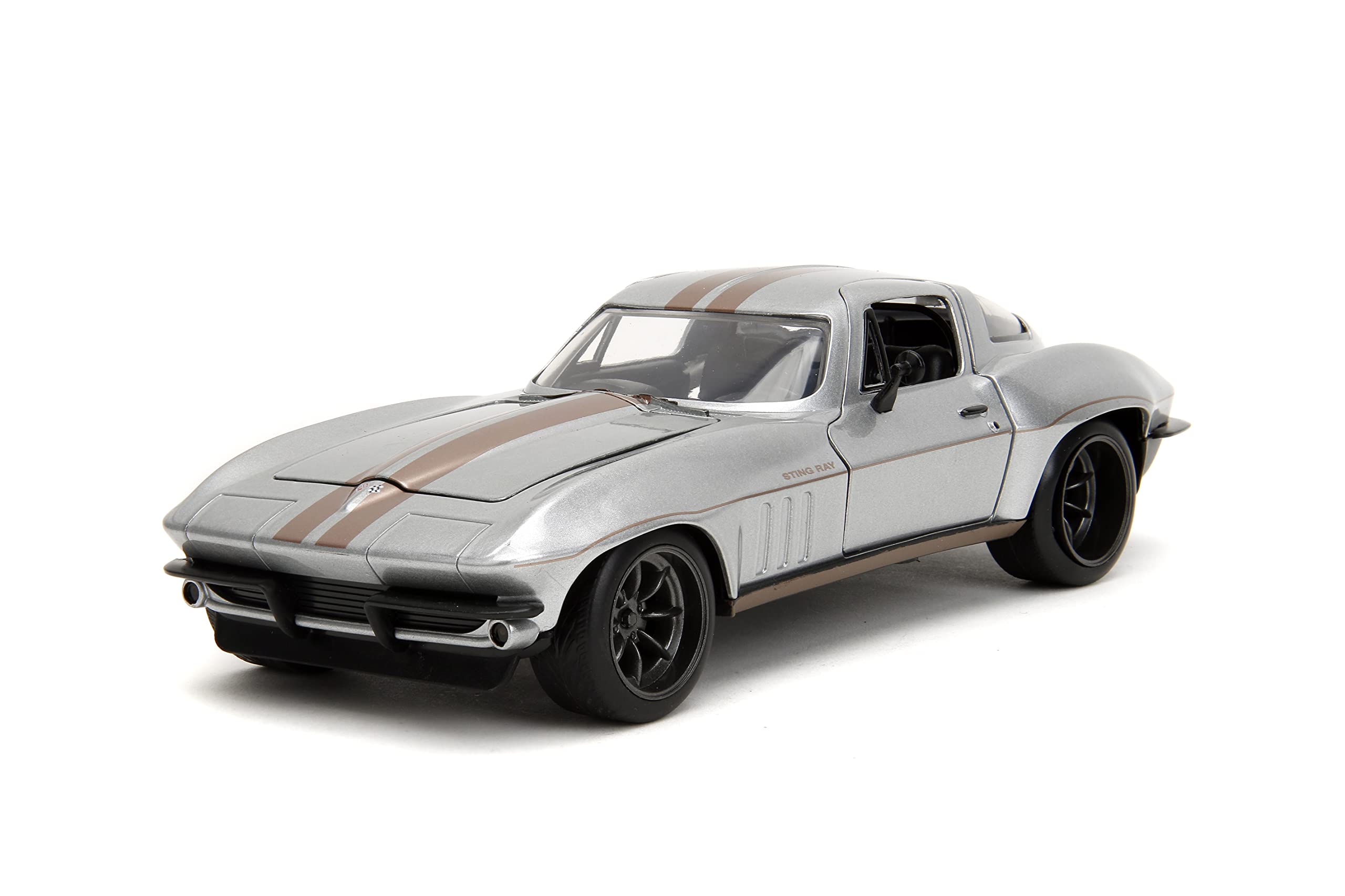 

Jada Toys Big Time Muscle 1966 Chevrolet Corvette Stingray литые игрушечные машинки для детей и взрослых 124 (Серебряный) серебряный