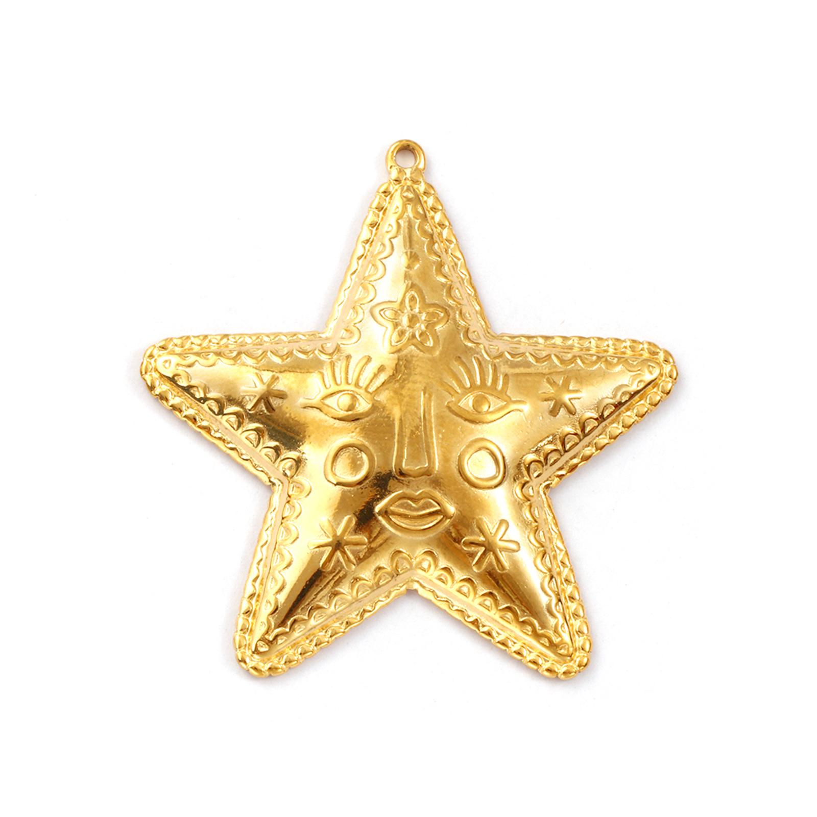 

1 PC 304 Stainless Steel Pendants 18K Gold Plated Heart Sun Star Moon Shell Starfish Charms For DIY Necklace Jewelry Making NONE