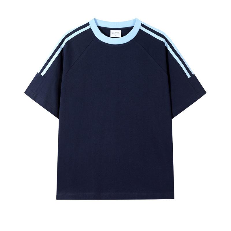 Sommerreines Baumwoll-Kurzarm-T-Shirt, Lockeres T-Shirt im Hongkong-Stil, Reines Baumwoll-Halbarm-Herren-Reines Baumwoll-Kurzarm-T-Shirt