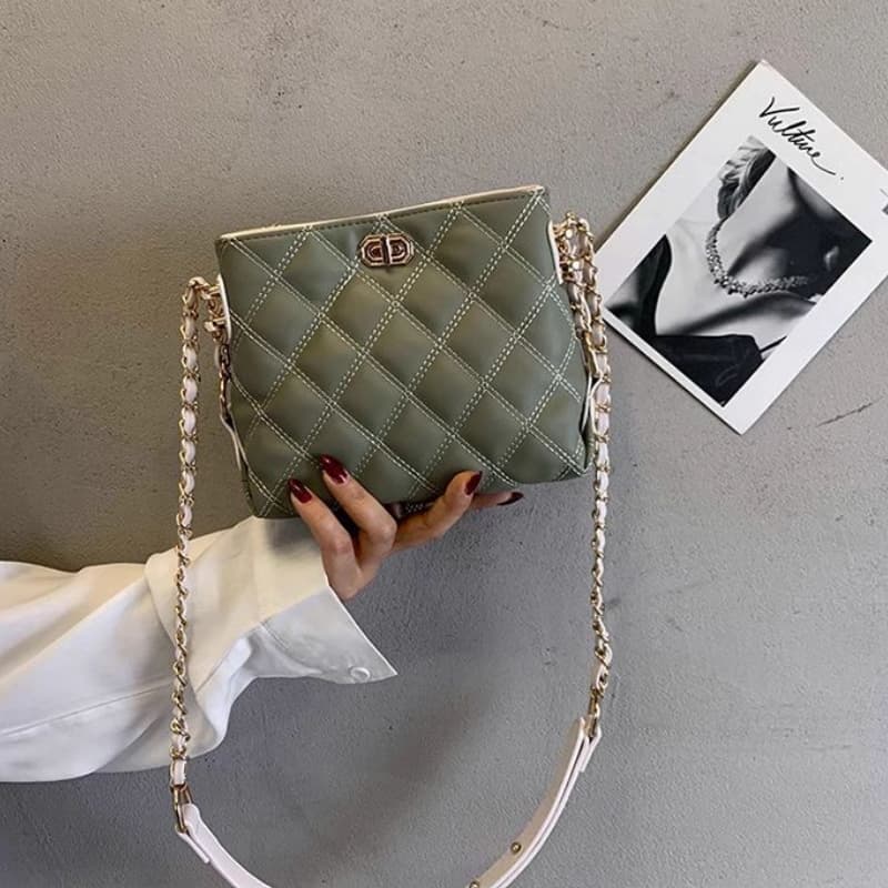 Women's Rhombus Braided Small Messenger Bag