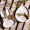 Relief Egg Rabbit Staorage Tray Silicone Mold DIY Easter Bunny Ornament Crafts Making Plaster Resin Display Plate Casting Molds