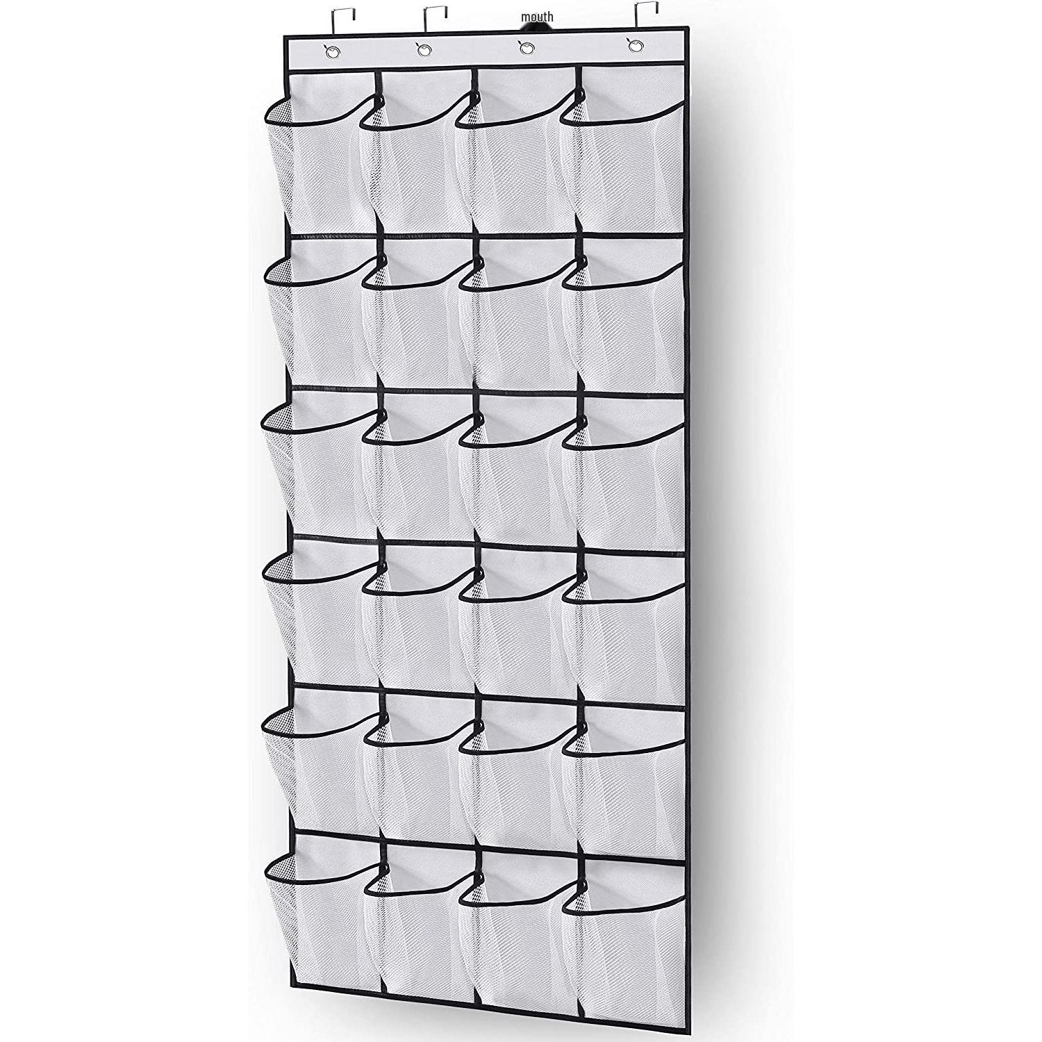 

24-Pocket Overdoor Mesh Hat & Shoe Storage Organizer белый
