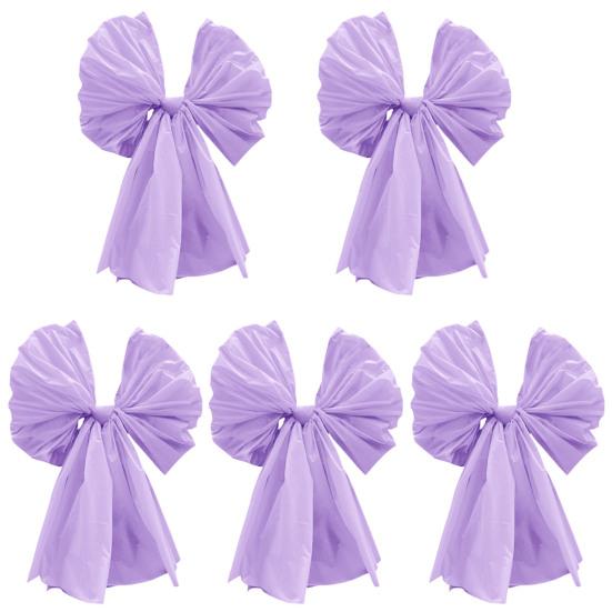 

5 шт. 24-дюймовый большой пластиковый декоративный бант для упаковки подарков, годовщины, свадьбы, дня рождения, вечеринки, украшения фиолетовый