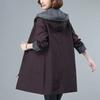 Autunno e Inverno Fodera a Doppio Strato Trench di Media Lunghezza con Cappuccio da Donna Sono Sottili, Semplici, Casual e Ampi