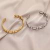 Gold Color Square Link Bracelet Hollow Out Women Bangle Open Cuff Bracelet  Wedding Jewelry Gift