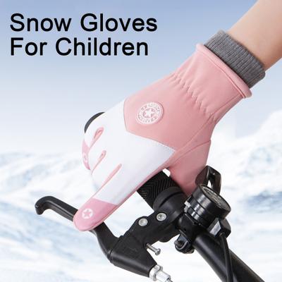 Kids Ski Gloves Waterproof Fleece Lined Winter Gloves Warm Windproof Gloves with Non-Slip Palms