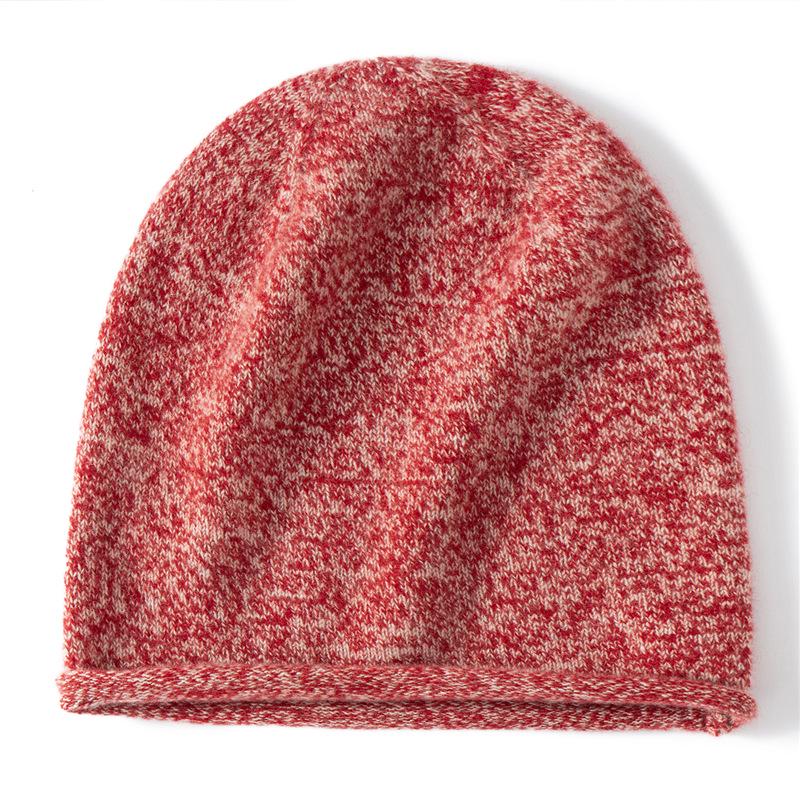 Women's 100% Pure Cashmere Autumn/Winter Versatile Knit Hat - Solid Color, Warm & Stylish