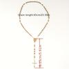 1pc, Retro Unisex Y-shaped Cross Circular Pendant Necklace, Luxurious and Stylish Rose Chain