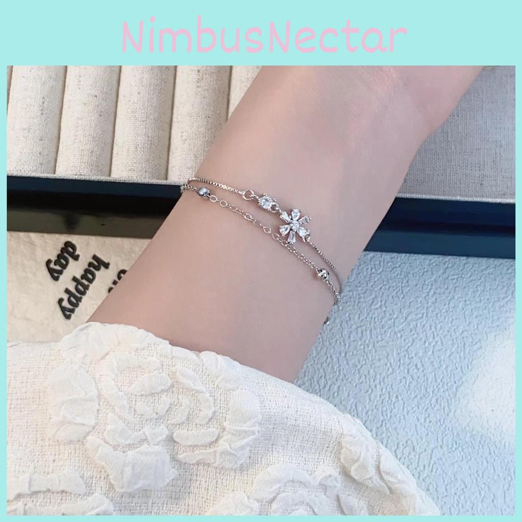 Delicate Sweet Flower Double Layer Bracelet For Women Perfect For Summer Fashion Trends