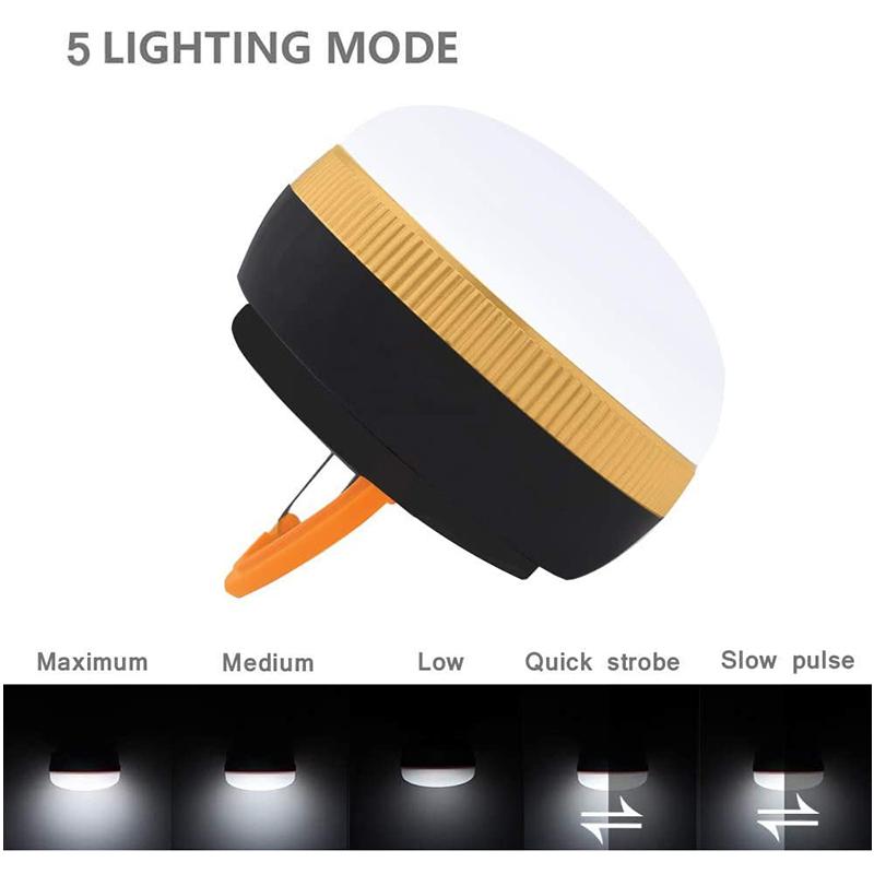 LED Camping Lantern 5 Modes Portable Fishing Light Outdoor Tent Light Hook for Outages Survival Kits Hiking Home Emergency Lamp