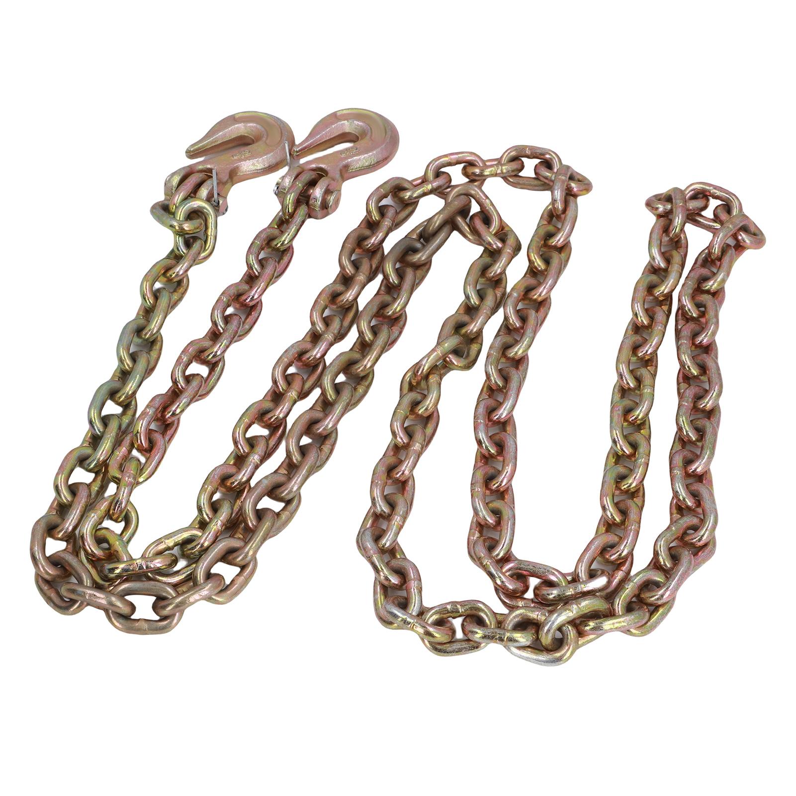 

Ланцюг-стяжка з подвійним гаком-скобою 10 футів довжини G70 Марганцева сталь Транспортний ланцюг-стяжка для буксирування