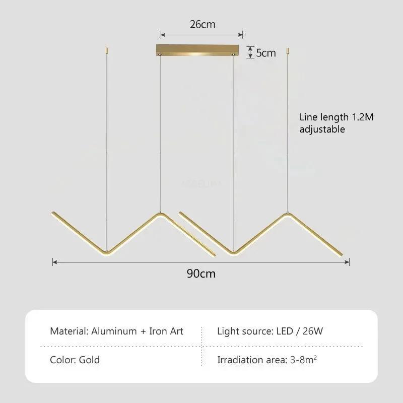 

Современные светодиодные подвесные светильники для домашнего декора 90 см, 2 светильника, освещение гостиной, люстра, бар отеля, кабинет, спальня, внутренние лампы Cool white-No RC