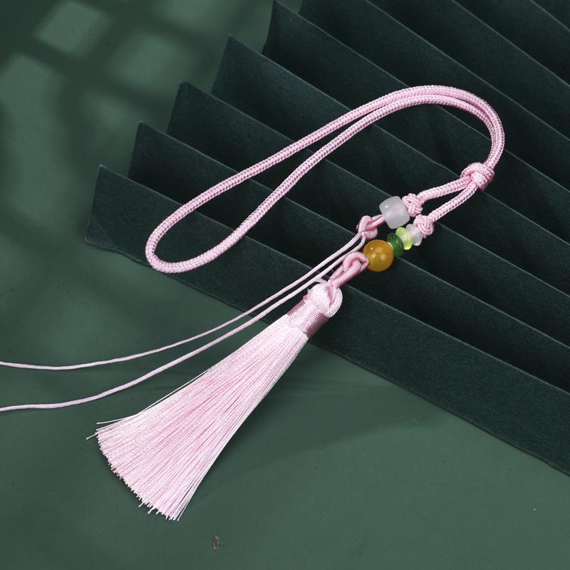 Exquisite Pearl and Jade Tassel Ornament with Pull Ring