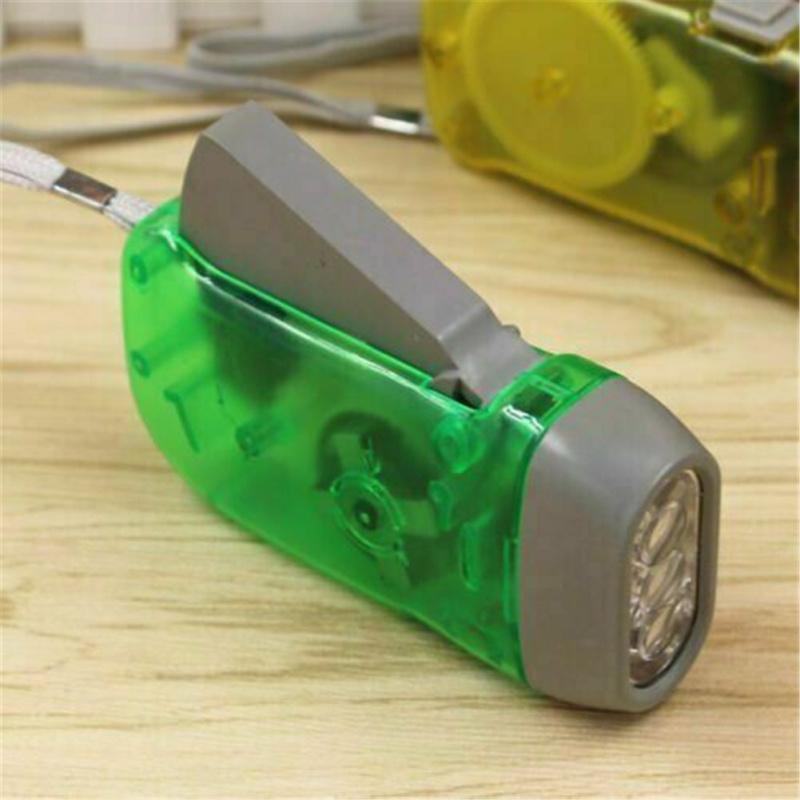 3 LED-Handdruck-Taschenlampe, superhell, stabil, Kurbel-Stromgenerator, Uhrwerk-Taschenlampe