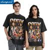 Retro Cody Rhodes Vintage Washed Tshirt Men Cotton Tops Shirts Retro Crewneck Short Sleeve