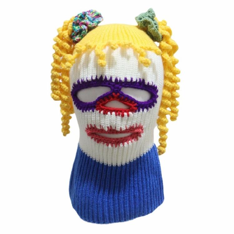 Adult Fun Knitted Balaclava Hat Novelty Clown Caps for Halloween Dressingup Props 1