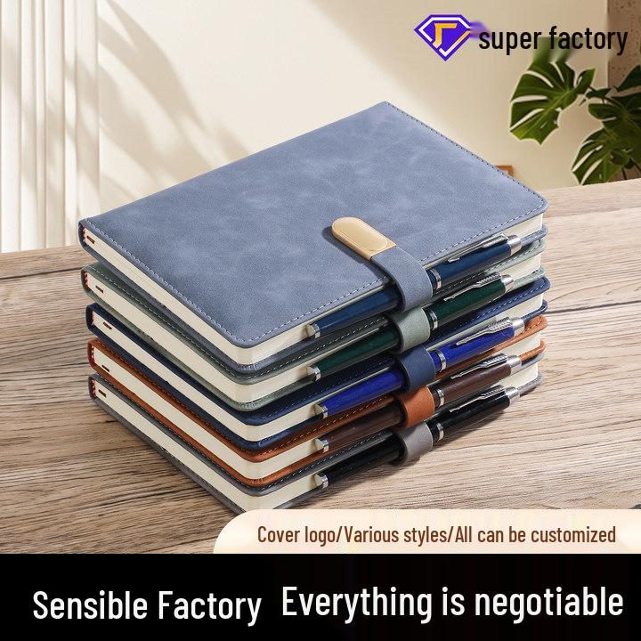 A5 Custom Logo Thickened B5 Diary with Buckle for Business Office