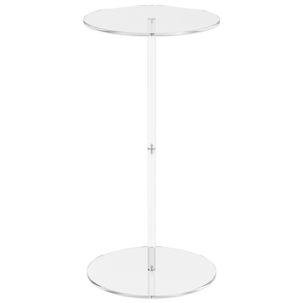 Acrylic Transparent Tea Table Drink Side Table Space Saving Small Round End Table Easy Assembly for Living Room Bedroom Office