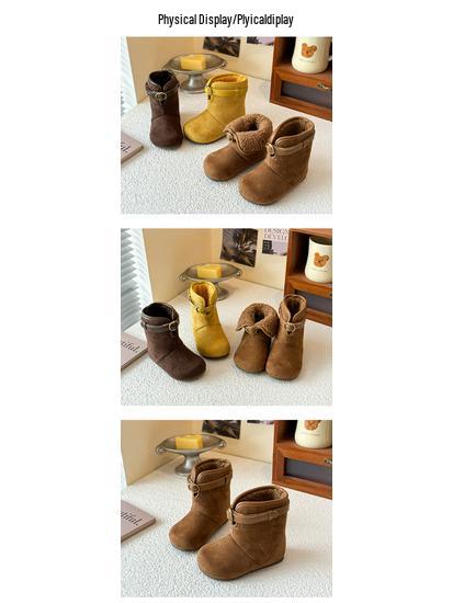 Children's Suede Snow Boots: Plush, Warm Winter Shoes for Boys and Girls