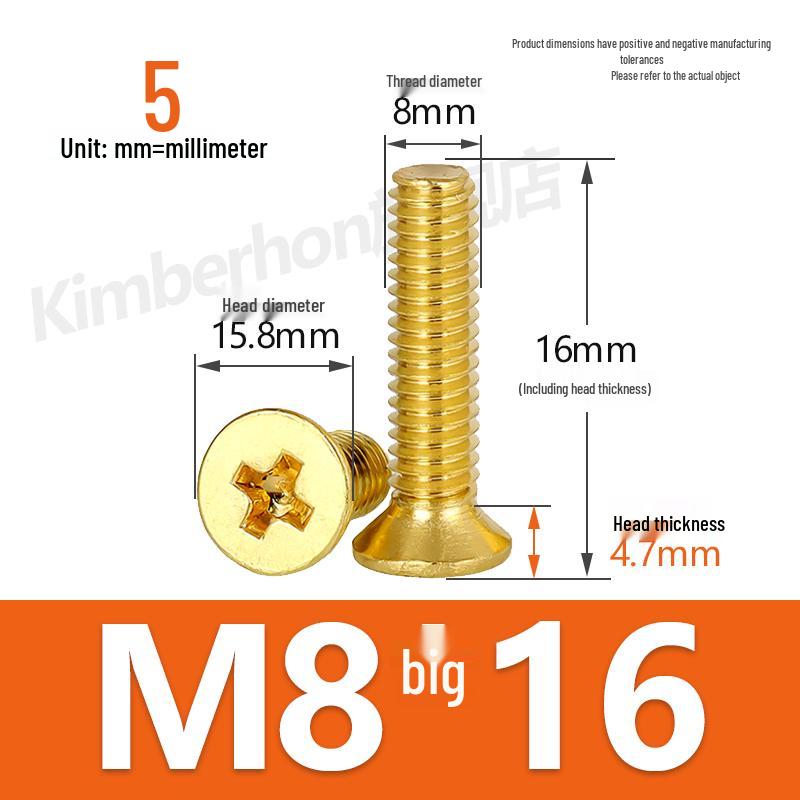 Copper Phillips Countersunk Head Machine Screws, Sizes M2–M4, Lengths 6/8/10/12mm