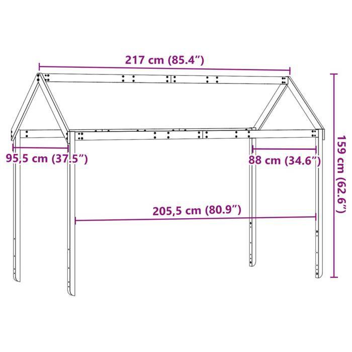 VidaXL Bed Canopy for Children 217x95.5x159 Cm Solid Pine Wood, Bed Canopy, Bed Canopy for Child, Canopy for Bed 846958