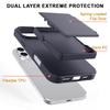 For iPhone 16 Pro Case with Card Holder/Mirror/Kickstand TPU + PC Phone Back Cover