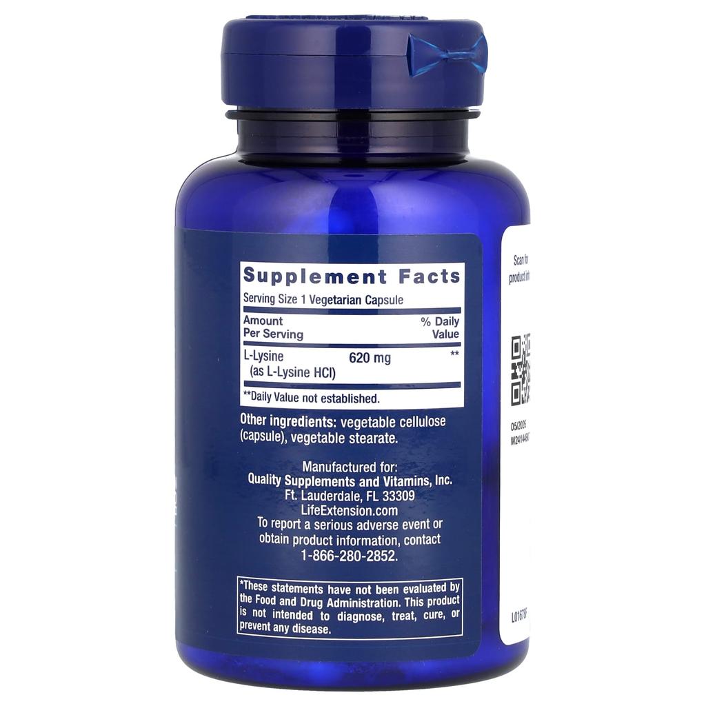 L-Lysin, 620 mg, 100 Gemüsekapseln