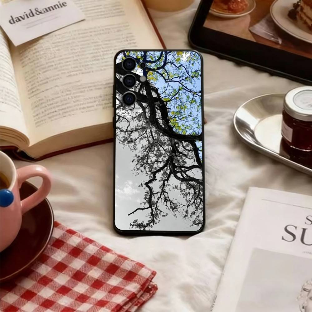 

Чехол для телефона Голое дерево для Samsung S25, S24, S21, S22, S23, S30, Ultra, S20, Plus, Fe, Мягкий силиконовый черный чехол Samsung S24Plus