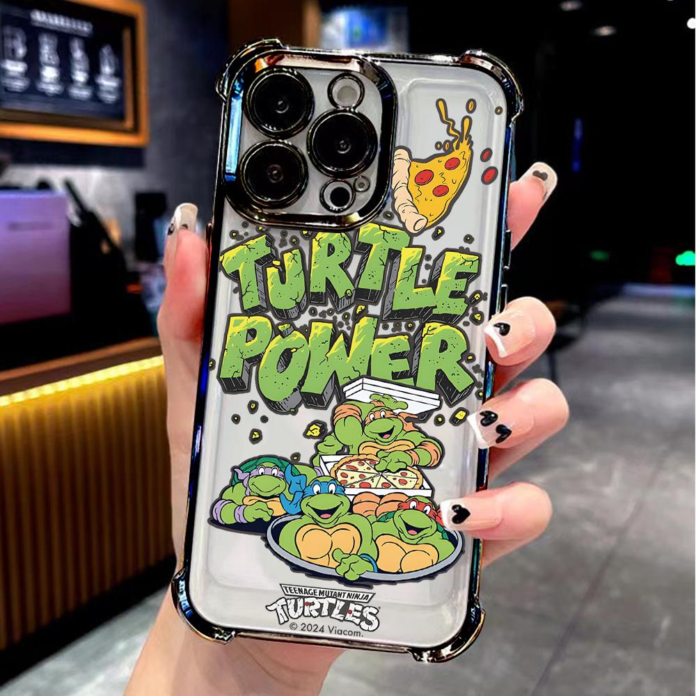 

Cartoon Teenages Mutants Ninjas Turtles Plating Phone Case For Samsung S25 S24 S23 S22 S21 S20 FE Note20 Edge Plus Ultra 4G 5G Samsung S23 Plus 5G