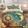 3pcs Gorgeous Sun Moon Texture Printed Quilt Set- Includes 1 Quilt Cover and 2 Pillow Cover (without Filler)