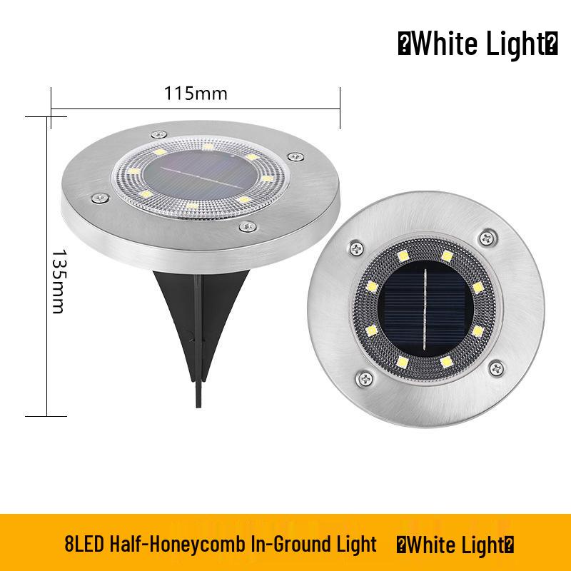 Solar LED Stainless Steel Underground Light for Outdoor Garden, Lawn, Courtyard, Rainproof.