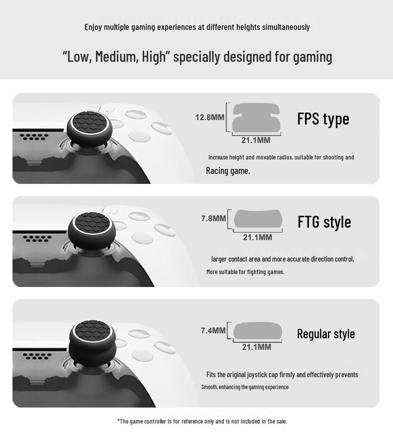 Silicone Joystick Caps for PS4/PS5/Xbox Controllers – 3-Piece Set