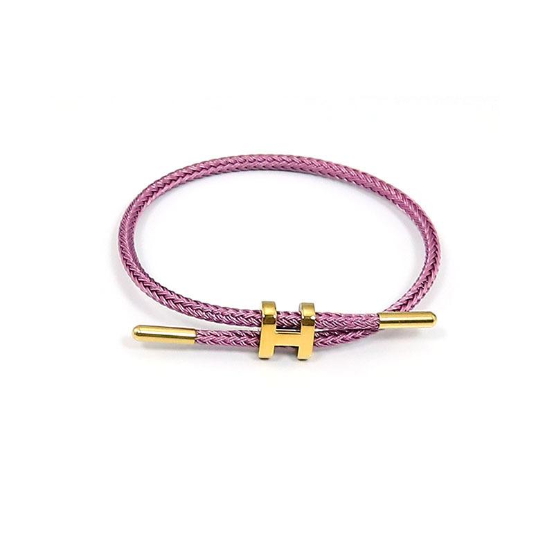 Titanová ocel 3D I-spona Vodotěsný náramek Náramek Nerezová ocel Zlatá barva Rok narození Pletené ocelové lanko Kožená šňůrka Červená šňůrka