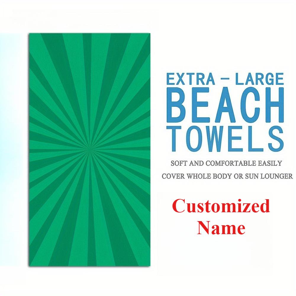 Custom Name Beach Towel – 80×160cm Large Quick-Dry Towel with Vibrant Colors for Pool, Beach, Vacation & Summer Gift
