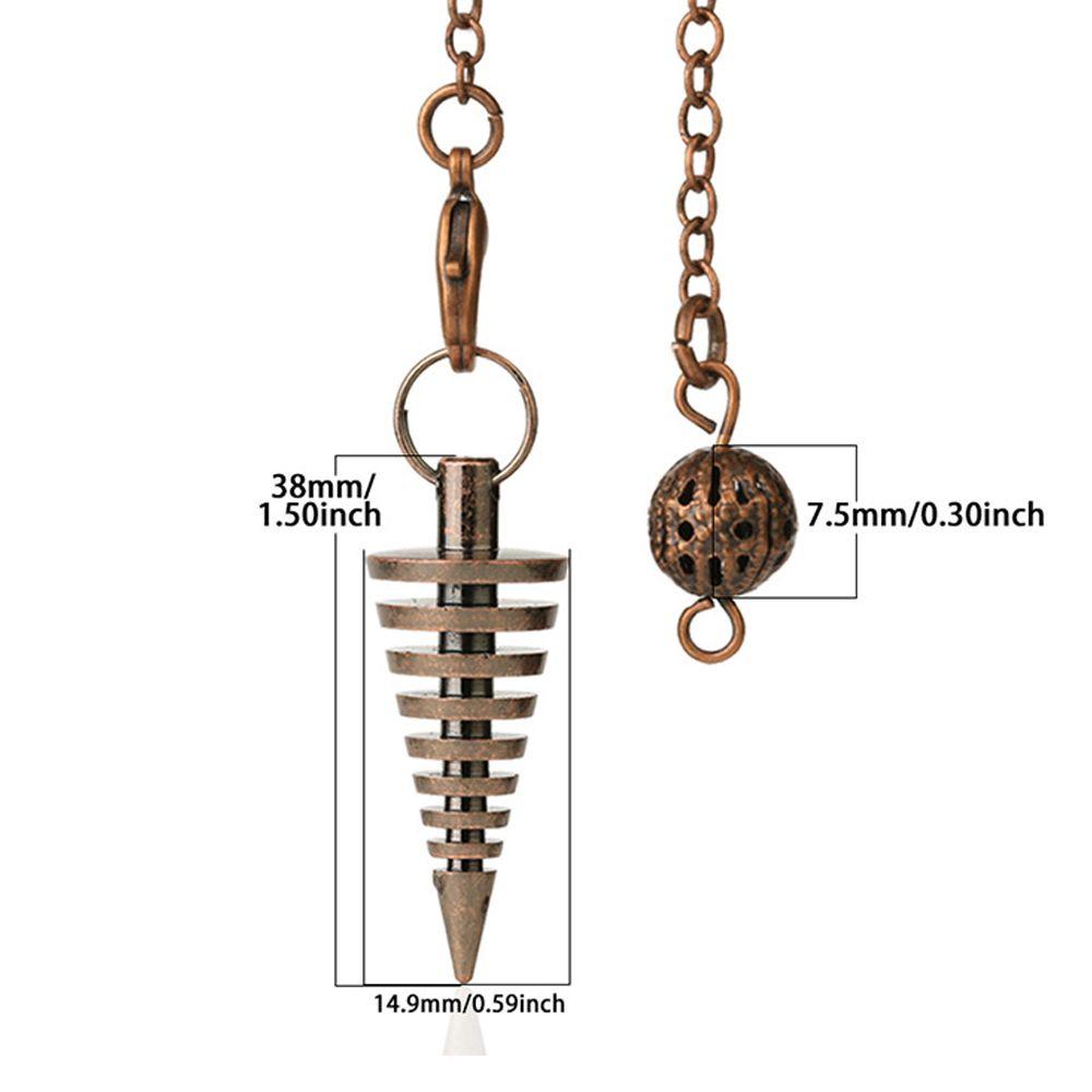 Fashion Jewelry Chain Dowsing Amulet Gold Silver Antique Copper Metal Healing Cone Pendule Reiki Reiki Pendulum Pendant