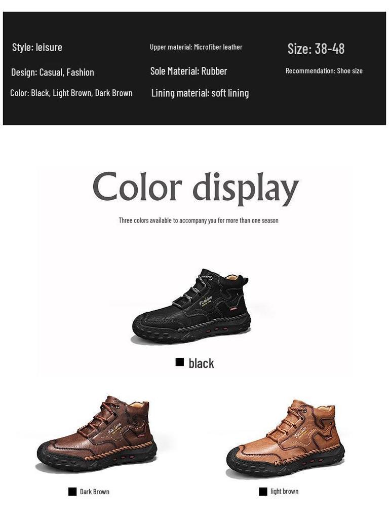 Martin Men's Winter Boots: Large Size, Anti-Cold, Plus Velvet, Warm Outdoor Sports and Casual Shoes