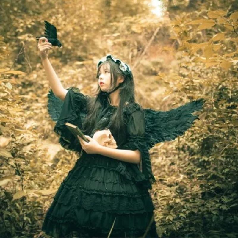 Federflügel Teufelshorn/Krone Stirnband Zauberstab Engel/Dämon Kostüm Halloween Kostüm Cosplay Party Requisiten