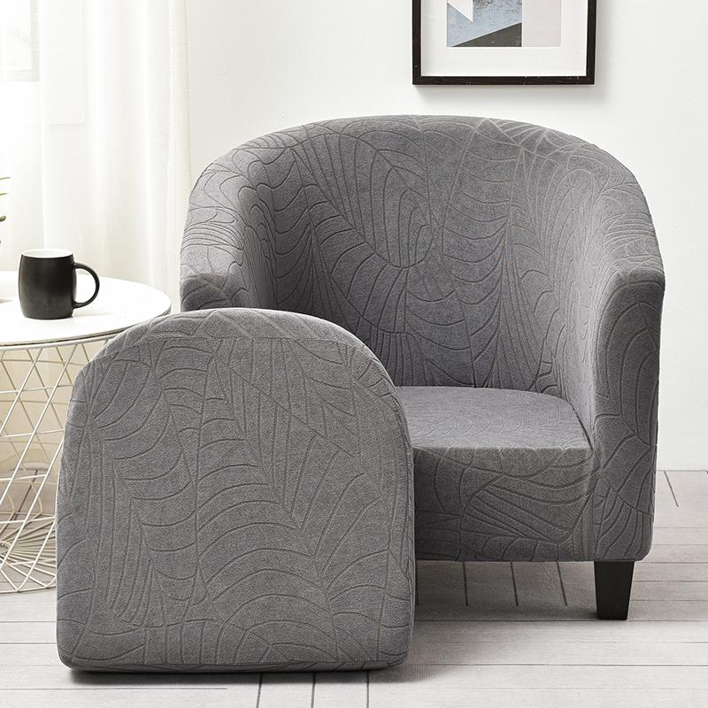 2-Pieces Club Chair Slipcover Stretch Armchair Cover Jacquard Tub Chair Cover Sofa Cover For Living Room Furniture Protector
