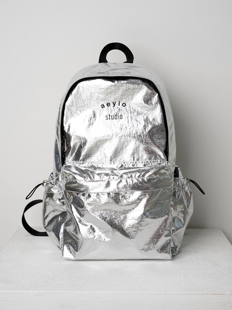 Aeyiostudio Logo Glossy Backpack_Silver