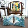Retro Peacock Pattern Throw Pillow Cover With Short Plush Print For Living Room Sofa Decoration Cushion Cover Pillow Covers