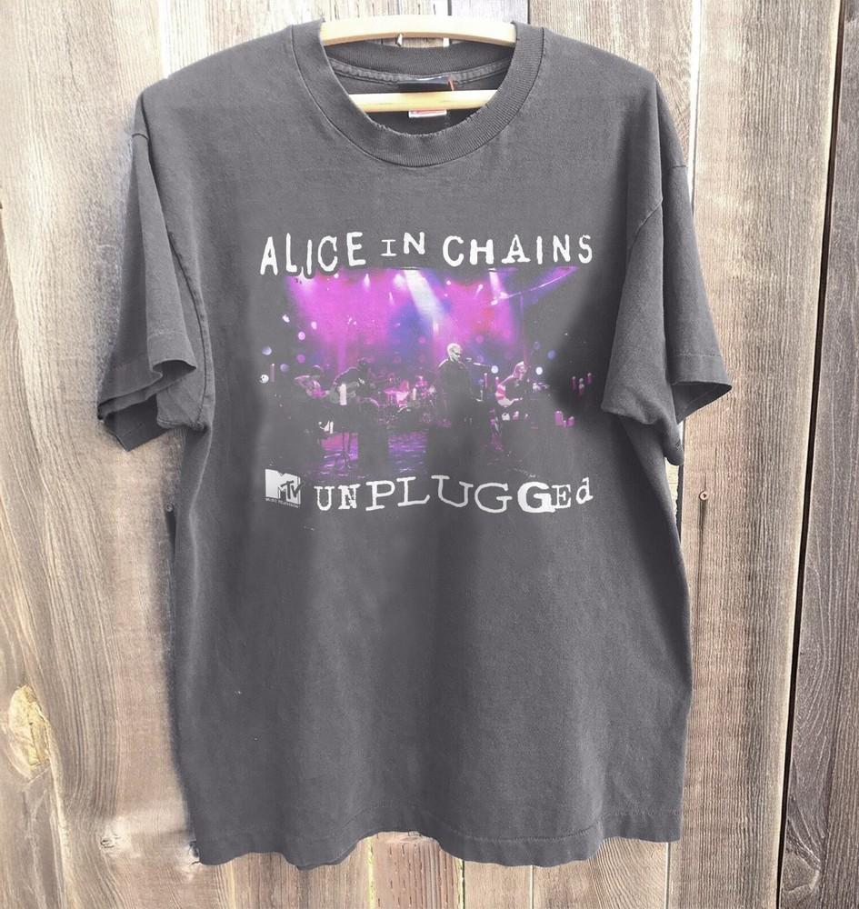 New Alice In Chains MTV Unplugged Charcoal Cotton Tshirt Unisex T-Shirt XXXXL