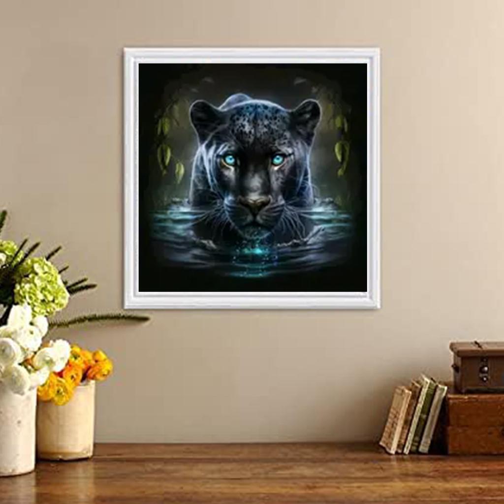 DIY Diamond Painting Ferocious Black Panther Cross Stitch Kit Mosaic Art Diamond Painting Full Circle/Square Diamond Home Decoration
