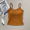 Women's Padded Camisole Top, Stretchy Slimming Cami with Built-in Bra, Pure Desire Style Spring Summer Basic