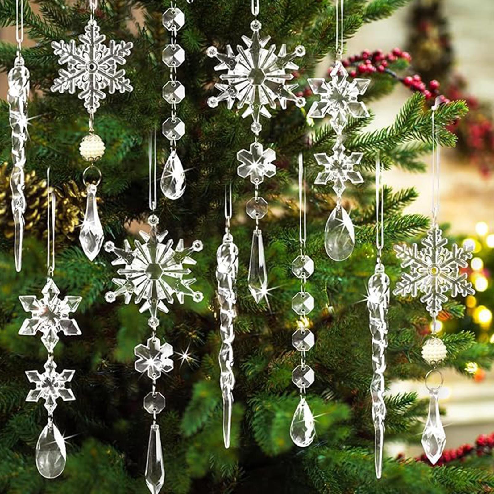 

Snowflakes Decorations Clear 2D Acrylic Decor Christmas Snowflake Decoration For Winter Snow Wonderland Home Office Birthday красный